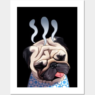 Sick Tired Pug Dog Posters and Art